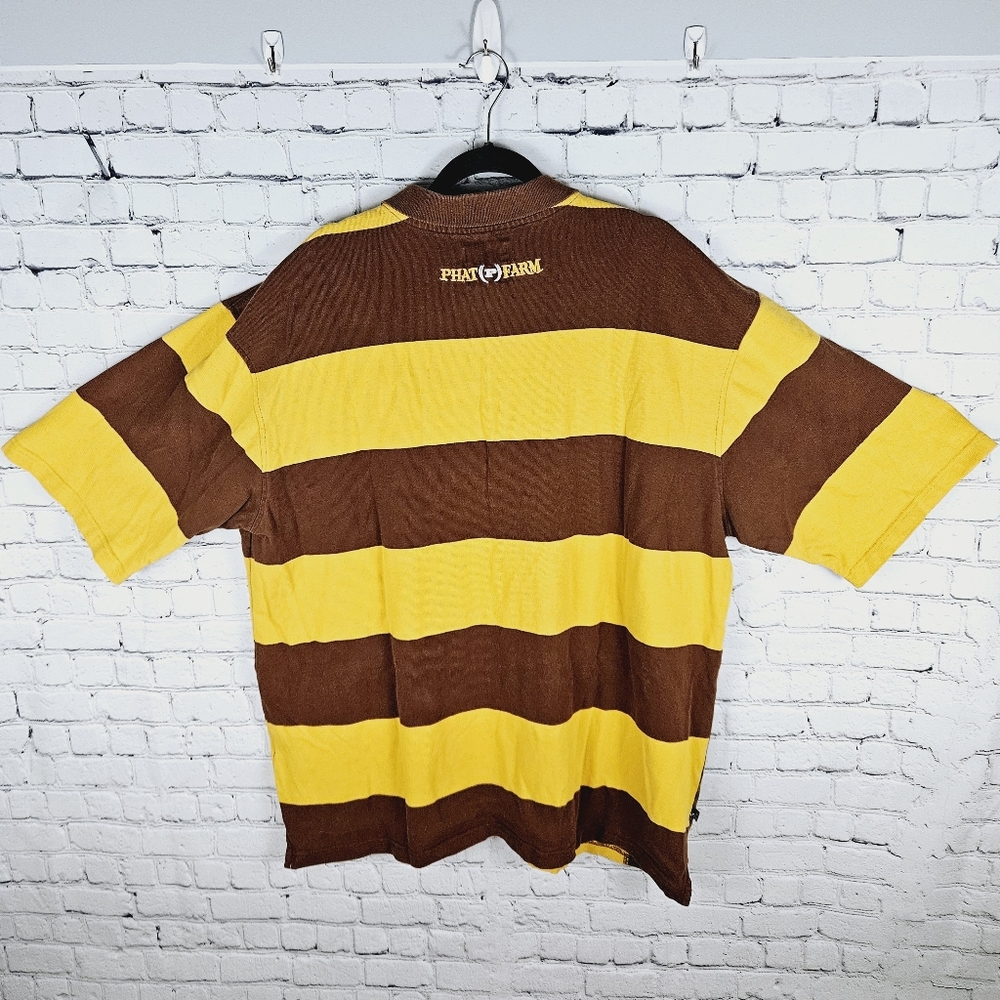 PHAT FARM | vintage striped short sleeve polo shirt - Picture 4 of 8